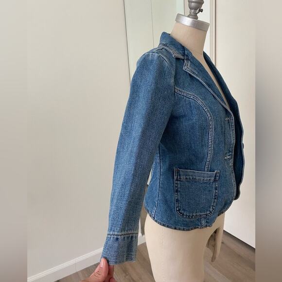 Mossimo Blue Woman's Denim Button Jean Stylish Jacket Small - Picture 3 of 6